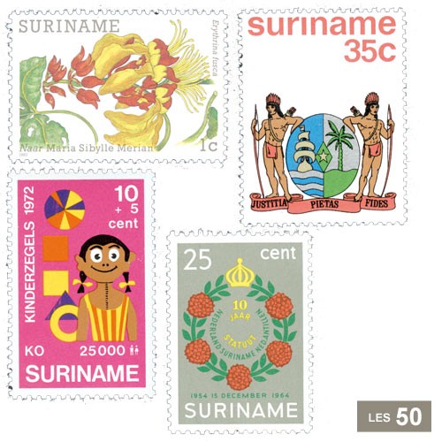 50 timbres Suriname