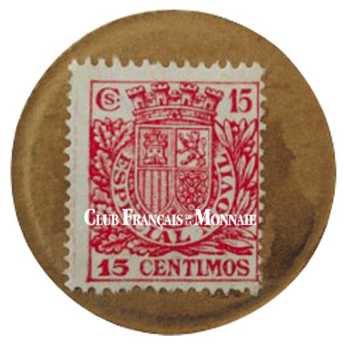 15 centimes carton Espagne 1937 - Monnaie de nécessité Nationaliste