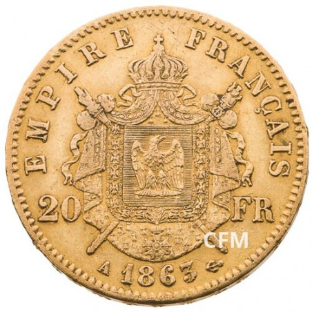 20 francs or napoleon iii 1863a