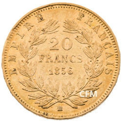 1856 BB - 20 Francs Or Napoléon III - Tête Nue