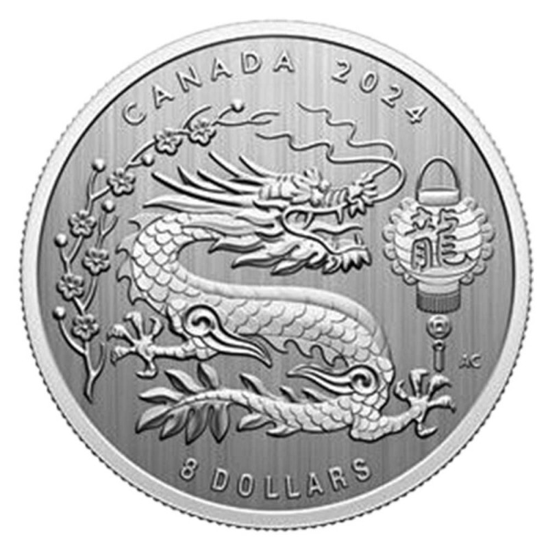 8 Dollars Argent Canada BU 2024 Dragon Tr Sor Du Patrimoine   8 Dollars Argent Canada Bu 2024 Dragon 