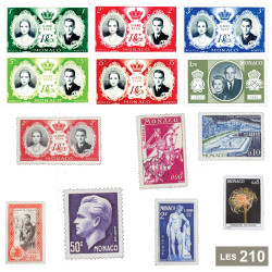 Lot des 210 timbres Monaco