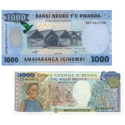 Lot de 2 billets Rwanda