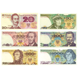 Lot de 6 billets Pologne