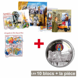 Lot de 10 blocs-feuillets +...