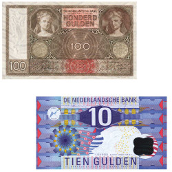 Lot 2 billets Guldens Pays-Bas