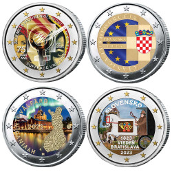 Lot 4 x 2 Euro 2023 colorisées